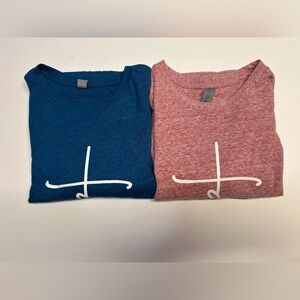 Faith Shirts Set of 2 Women Small Crew‎ Neck Tee Shirts Christian Graphic Tops